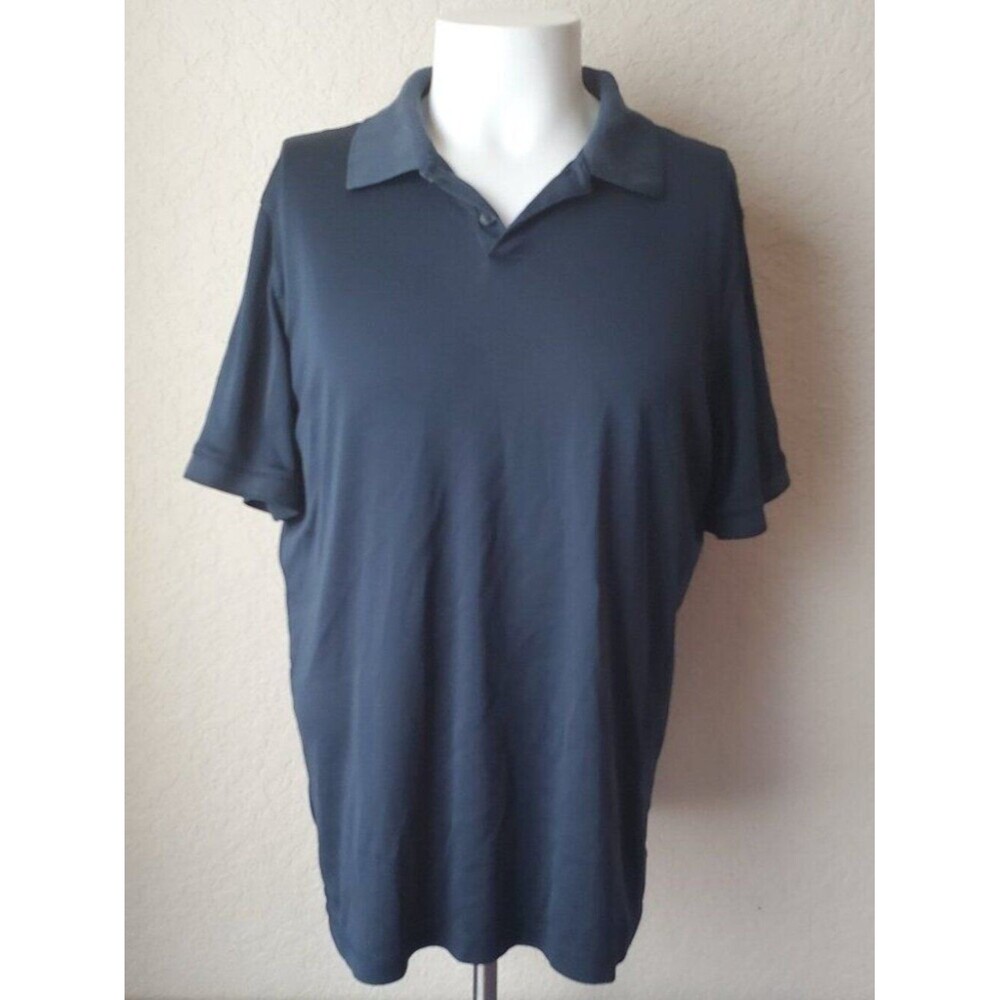 Perry Ellis Men's Solid Polo Shirt - Navy Blue (Size XL)
